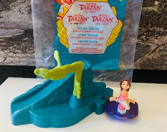 Junger Tarzan Figur 2000 Tarzan Film Spielzeug mit Sockel