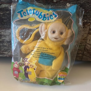 Teletubbies 1999 Laa-Laa Clip On Beanbag Puppet