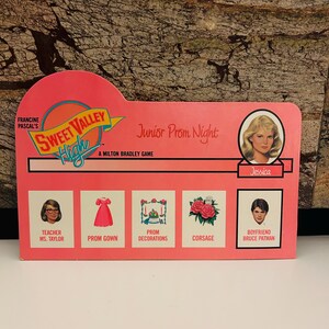 Sweet Valley High 1988 Game Board Display 6 by 10 inches, Pink Style