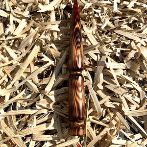 Hand carved , Wooden Vampire Stake, scorched finish
