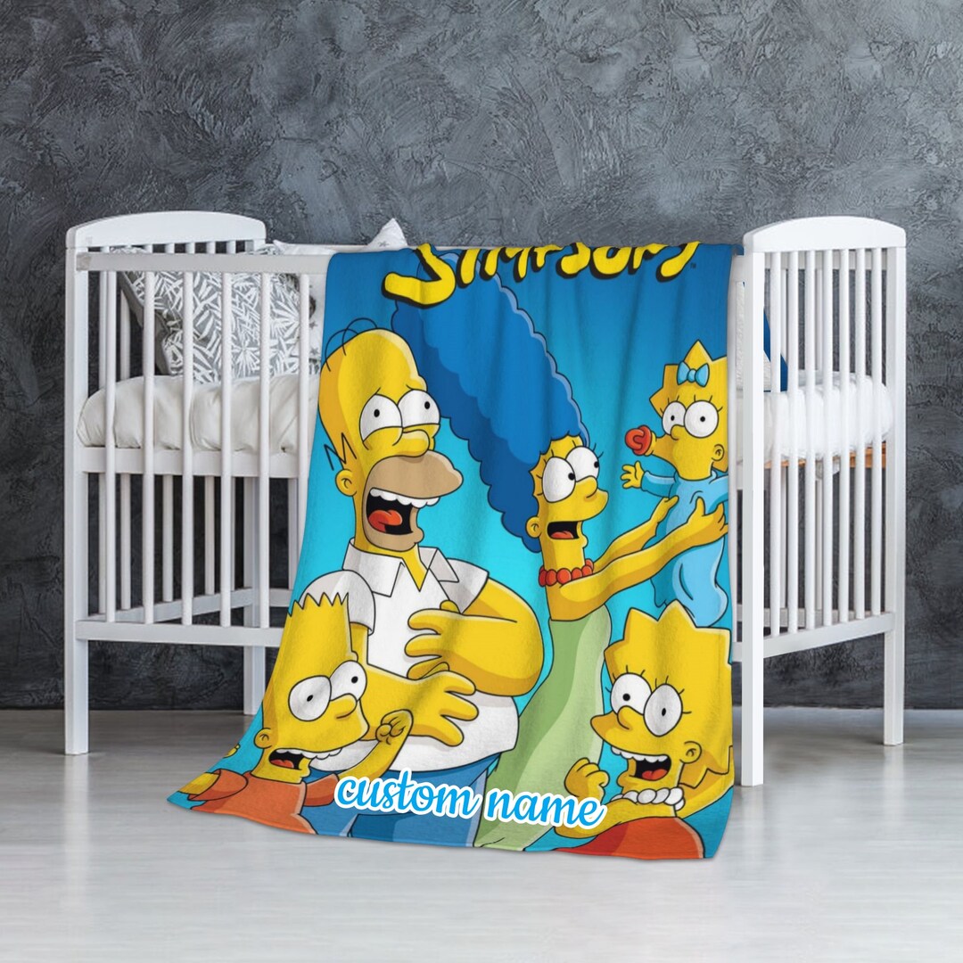 Custom Name the Simpsons Blanket Personalized Blanket Soft Etsy