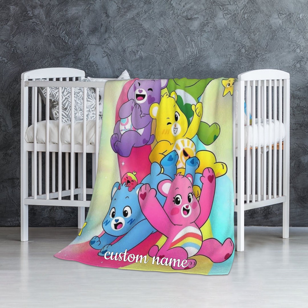 Custom Name Care Bears Blanket Personalized Blanket Soft Etsy