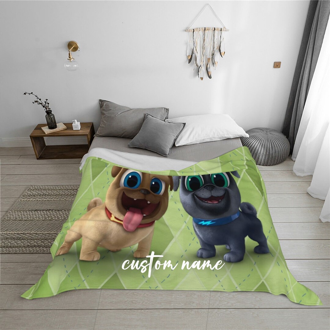 Custom Name Puppy Dog Pals Blanket Personalized Blanket Soft Etsy
