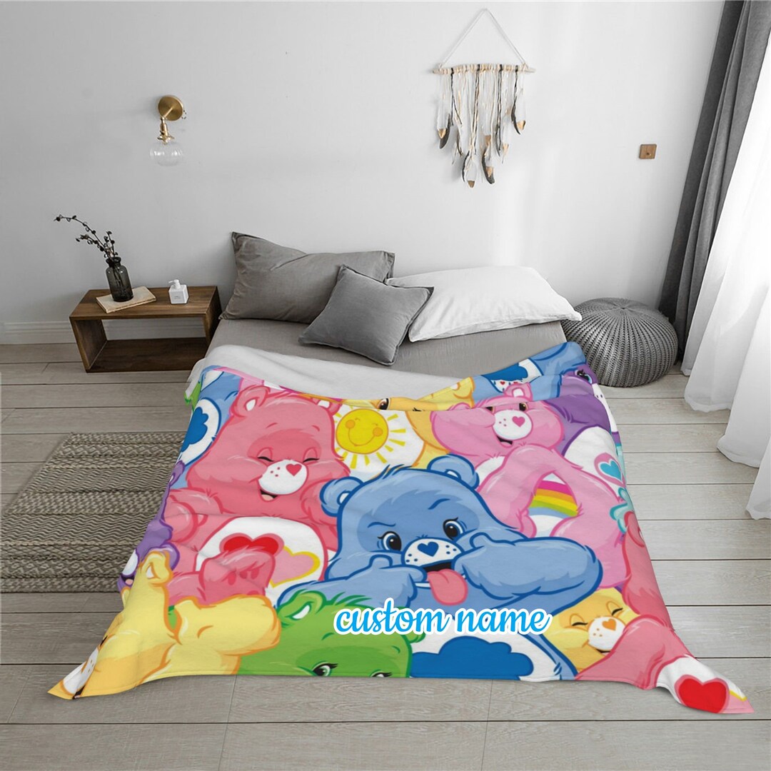 Custom Name Care Bears Blanket Personalized Blanket Soft Etsy Australia