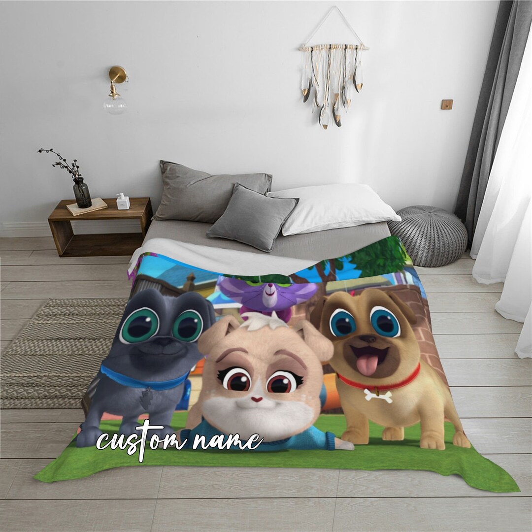 Custom Name Puppy Dog Pals Blanket Personalized Blanket Soft Etsy