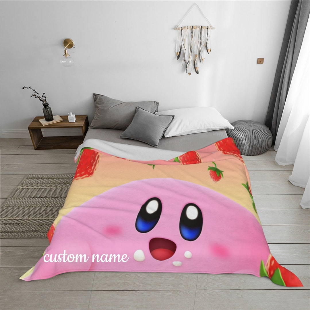 Custom Name Kirby Blanket Personalized Blanket Soft Flannel Etsy