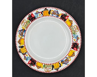 Sakura Mary Engelbreit "Afternoon Tea" Salad Plate 8.25" Vintage Stoneware Dishwasher & Microwave Safe