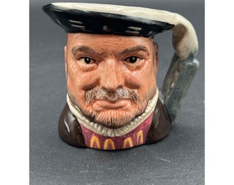 Vintage Royal Doulton Henry VIII Mini Head Mug Collectible Toby Mug