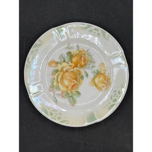 Vintage Altenburg China Plate 6 1/8&quot; Diameter Yellow Rose Design Made In Germany Collectible