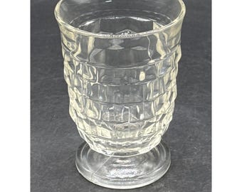 Vintage Indiana Glass Whitehall Cube Pattern Juice Glass Tumbler 4" Tall