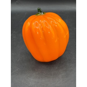 Morano  style Hand Blown Glass Pumpkin Decorative Accent