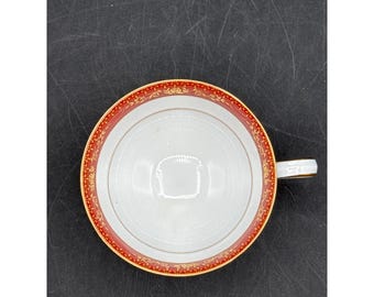 Vintage Noritake Goldhill 6613 Tea Cup Red & Gold Floral Rim