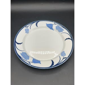 Plato llano Belles Fleurs Blue de Dansk 10,75" Cerámica grande