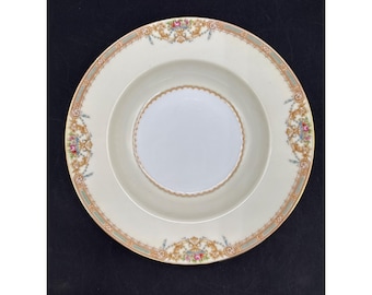 Tazón de sopa vintage Noritake China Japan Sonora 3940 de 20,6 cm (8 1/8") con ribete floral y dorado
