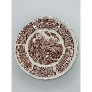 Vintage Nautical Alfred Meakin Brown Fair Winds Bread & Butter 7” bread plate