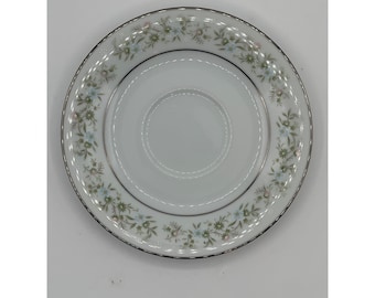 Noritake Japan Porcelain China Savannah #2031Platinum Rim Tea Cup Saucer 6”