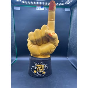Wichita State University 3D foam finger Shockers Vintage Yellow Black 20” tall