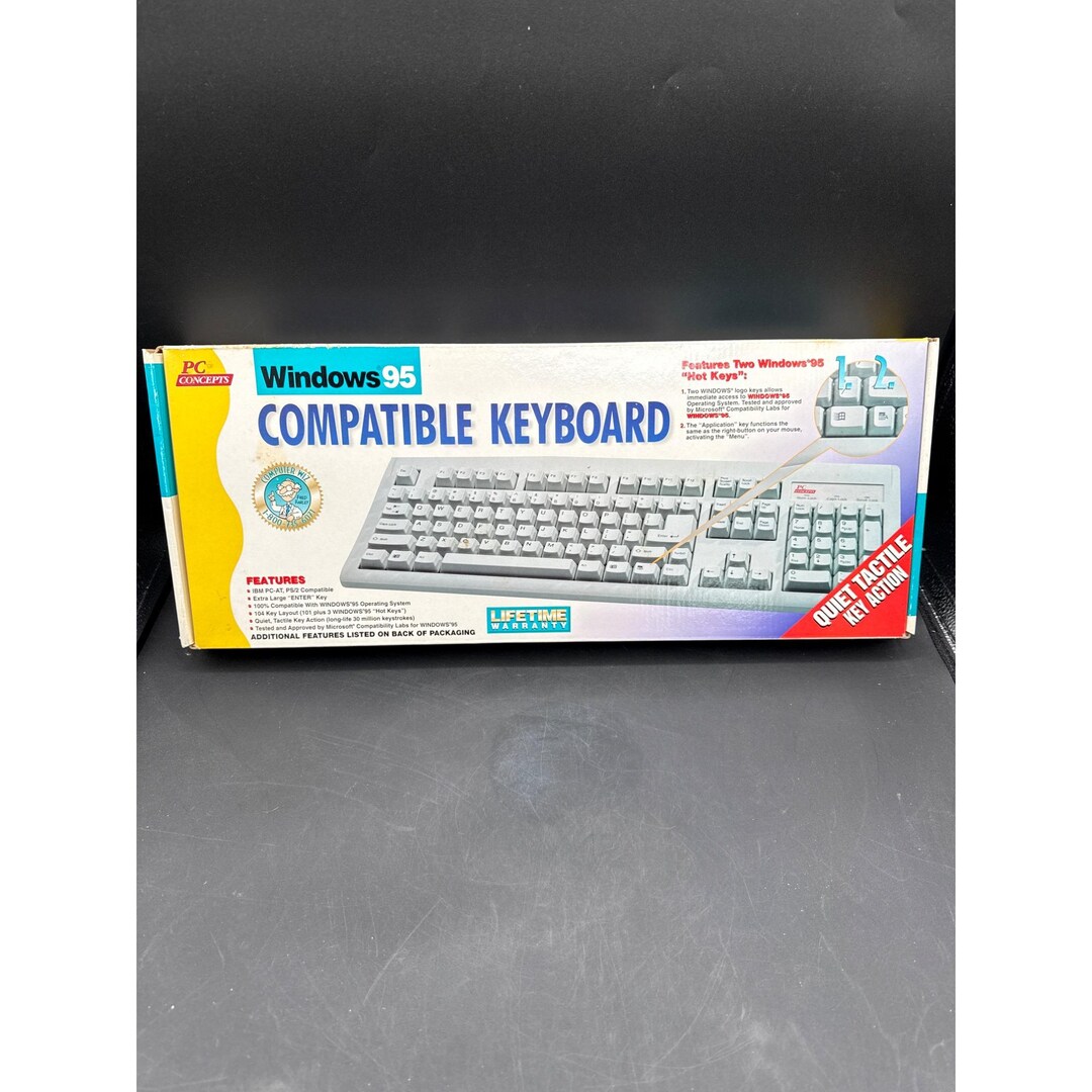 Windows 95 Compatible Wired Keyboard CTX RT2157TW Quiet Tactile