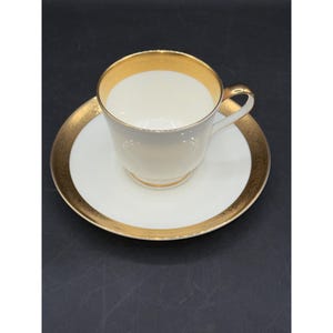 Mikasa Bone China Harrow Gold Trim Cup & Saucer Set Narumi Japan