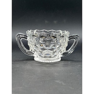 Fostoria Americana Cubist Pattern Open Sugar Bowl