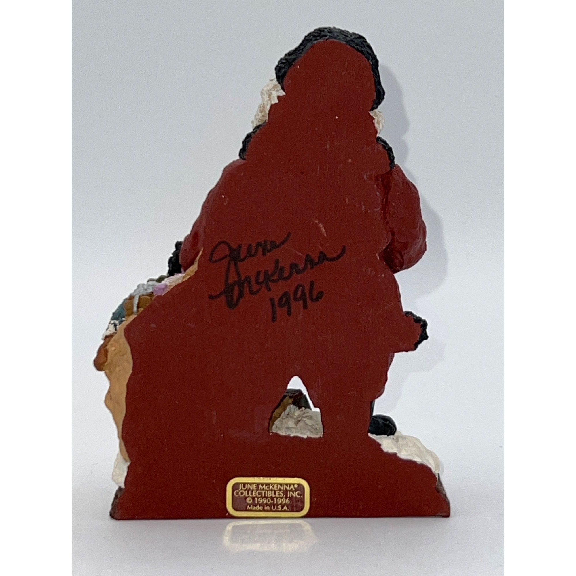1996 Jolly Ole St Nick Signed June Mckenna Santa Claus Figurine