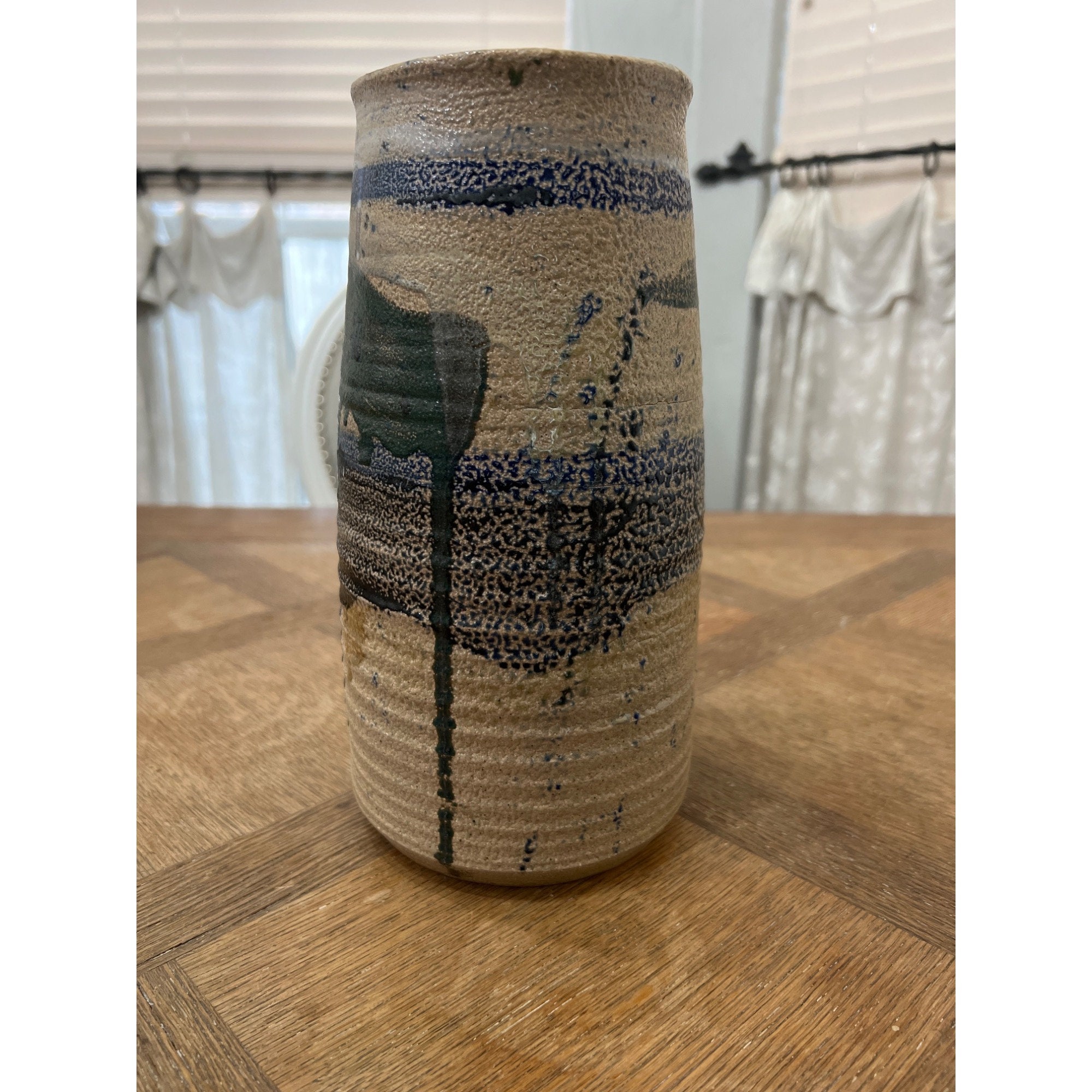 Blue Drip Glaze Studio Pottery Vase Signed by Phillips - Etsy