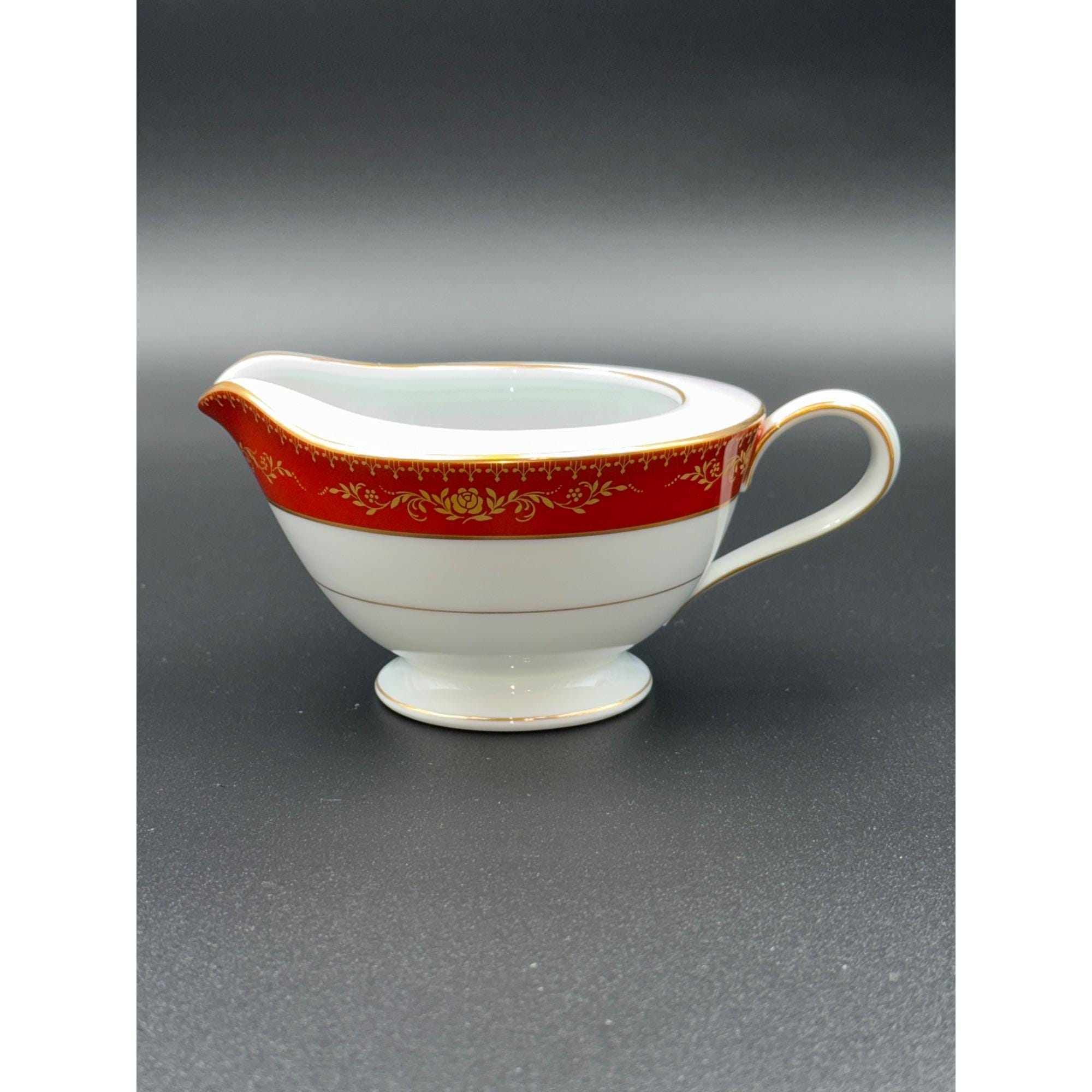 紅花商品 Vintage Noritake Goldhill 6613 Japan Creamer 8 Oz Red & Gold