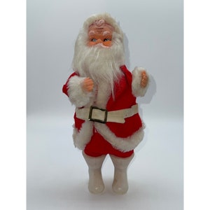 Santa Claus doll figure wind-up semi-animated musical plays Jingle Bells Christmas kitsch retro decoration