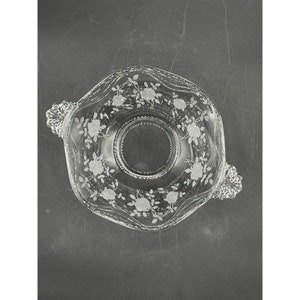 VTG Fostoria Willowmere design etched glass serving dish 8.5” diameter x 3” deep