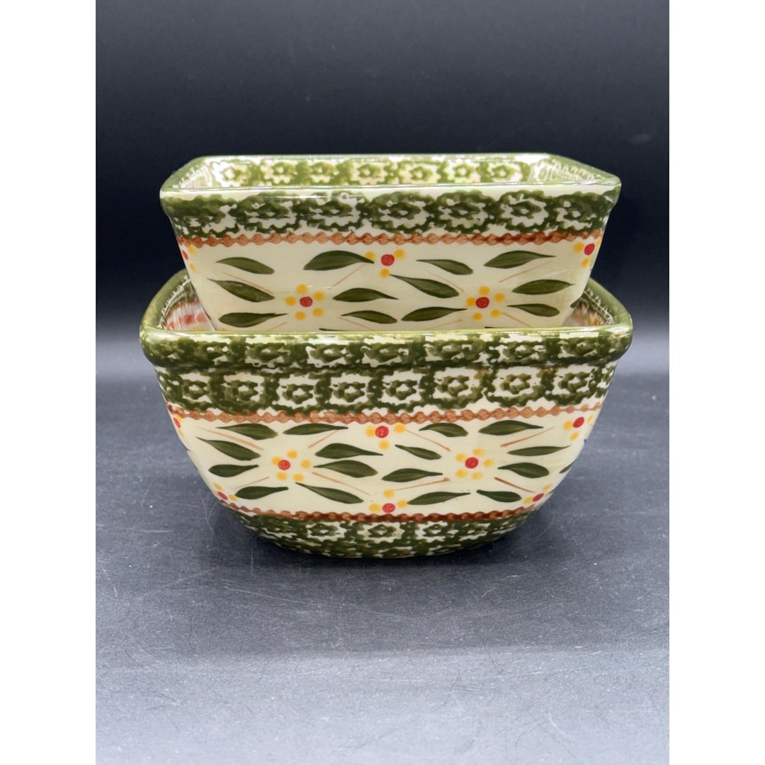 Temp-tations Presentable Ovenware 2-piece Set Square Bowls 1qt & 1.5qt ...