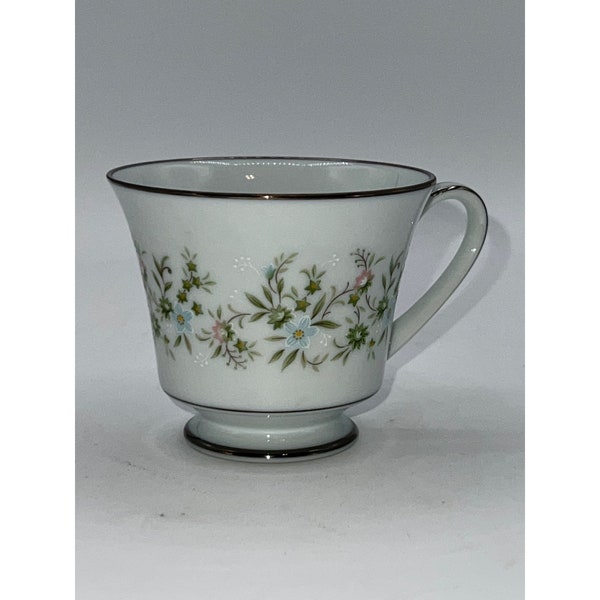 Noritake Japan Porcelain China Savannah 2031 Platinum Rim Tea Coffee Cup 3” tall