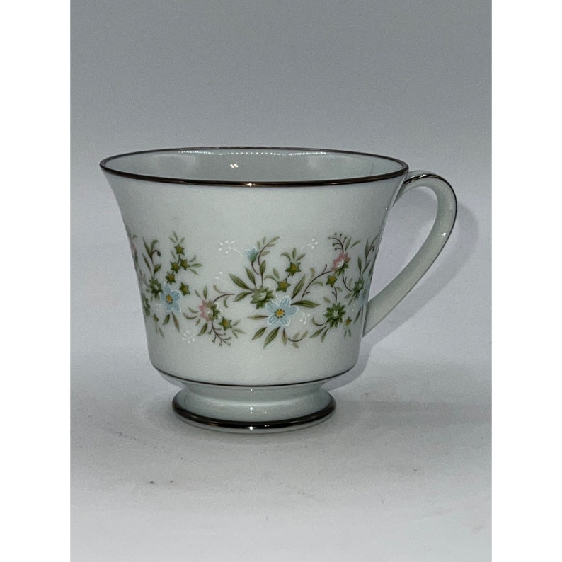 Noritake Japan Porcelain China Savannah 2031 Platinum Rim Tea Coffee Cup 3 tall Tea Coffee Cup 3”