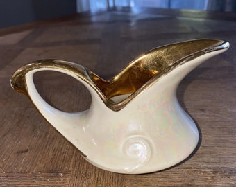 Jarra para crema iridiscente Vintage Pearl China Co. con brillo dorado de 22 quilates (repuesto)