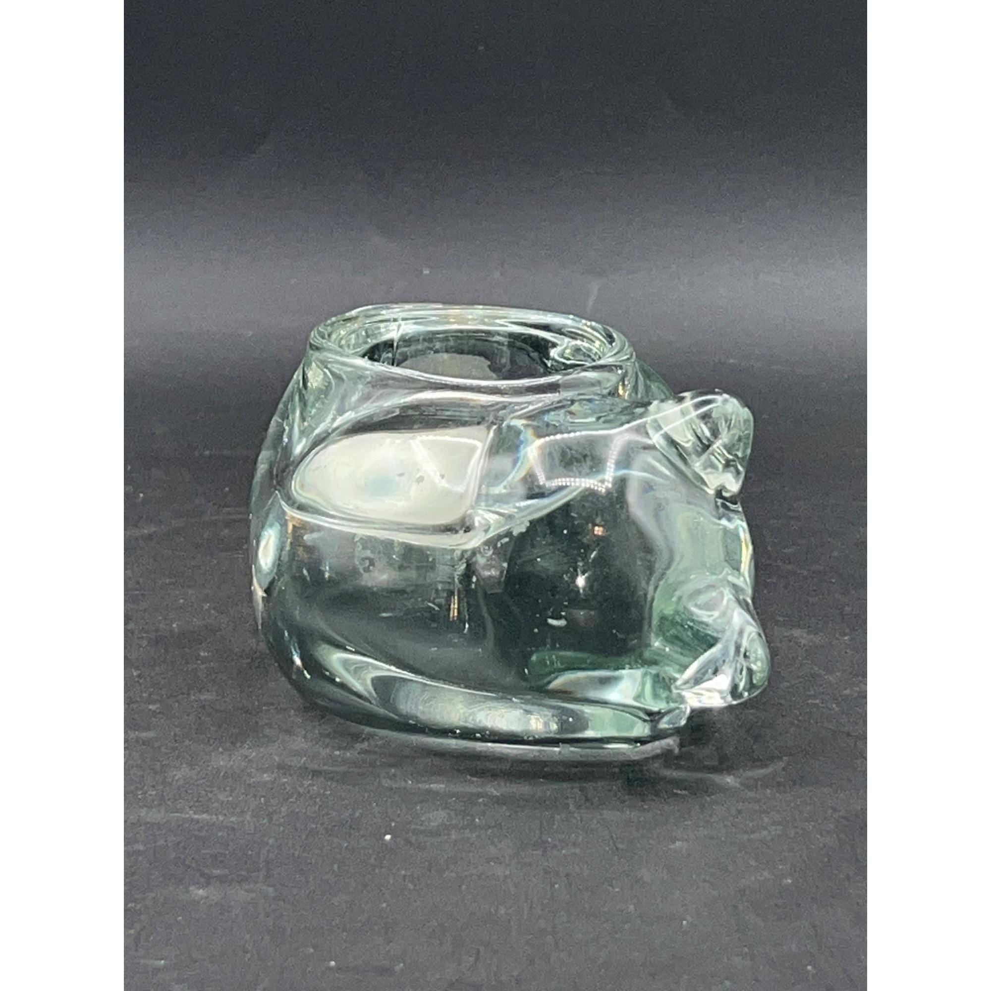 インディアナグラス社製 猫型クリスタルガラスキャンドルホルダー