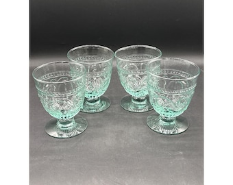 Villeroy & Boch Pavilion Embossed Glass Goblets Set Of 4 3.75” Diameter 4.75” Tall Elegant Design Durable Glassware