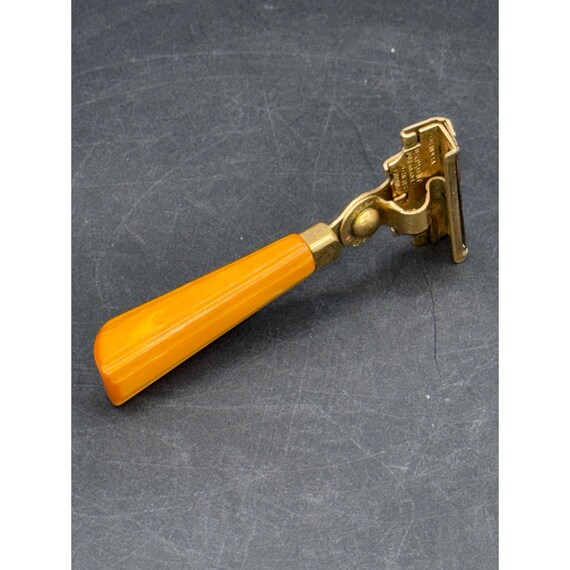 Vintage Schick Eversharp Injector Safety Razor Amber Bakelite