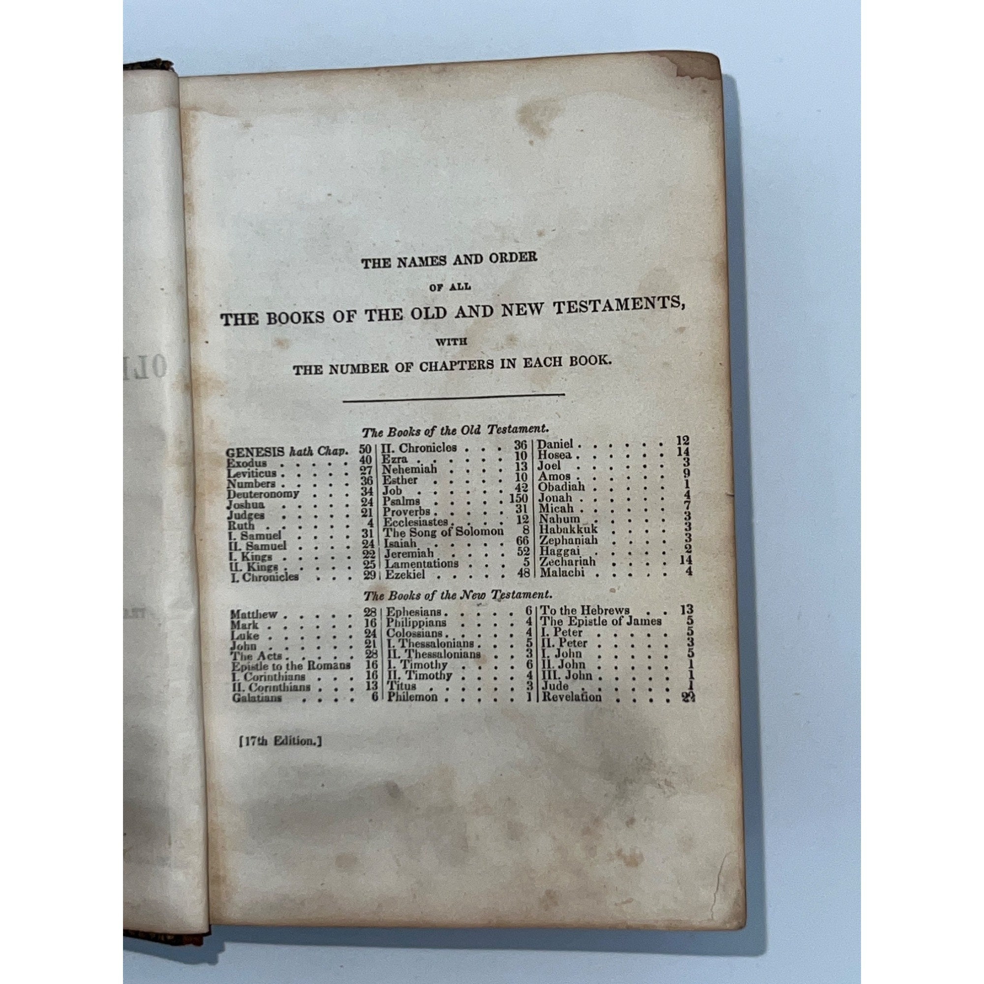 牧師の聖書 アメリカ聖書協会、1853年。（第17版）旧約聖書と