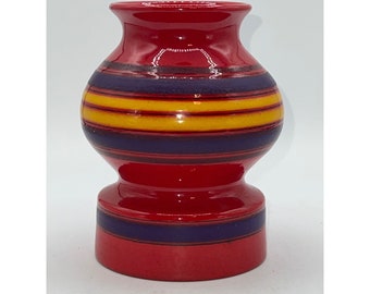 Aldo Londi for Bitossi Jar Headbands 60s Red MCM Vase Rosenthal Netter Authentic