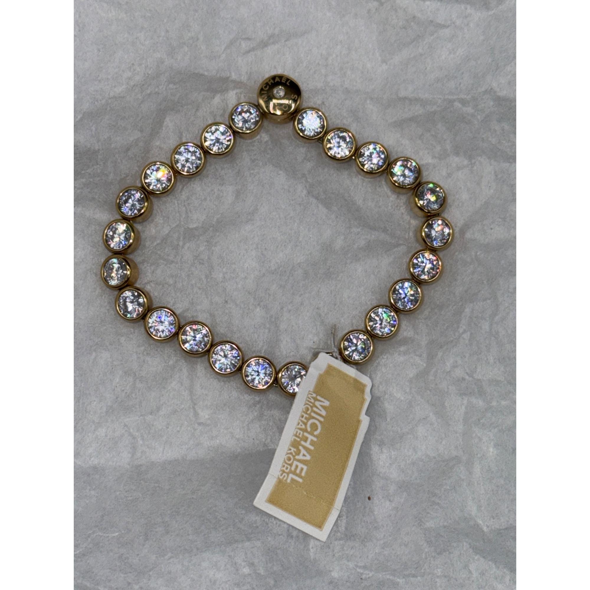 Michael Kors Gold Park Tennis CZ Bracelet With Magnetic Clasp - Etsy