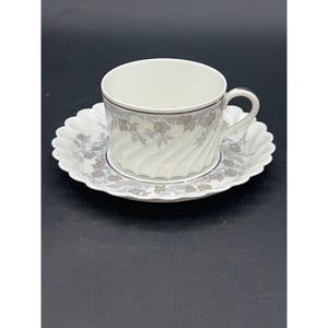 Haviland Limoges Valmont Fine China Cup & Saucer Set Floral Pattern Made In France