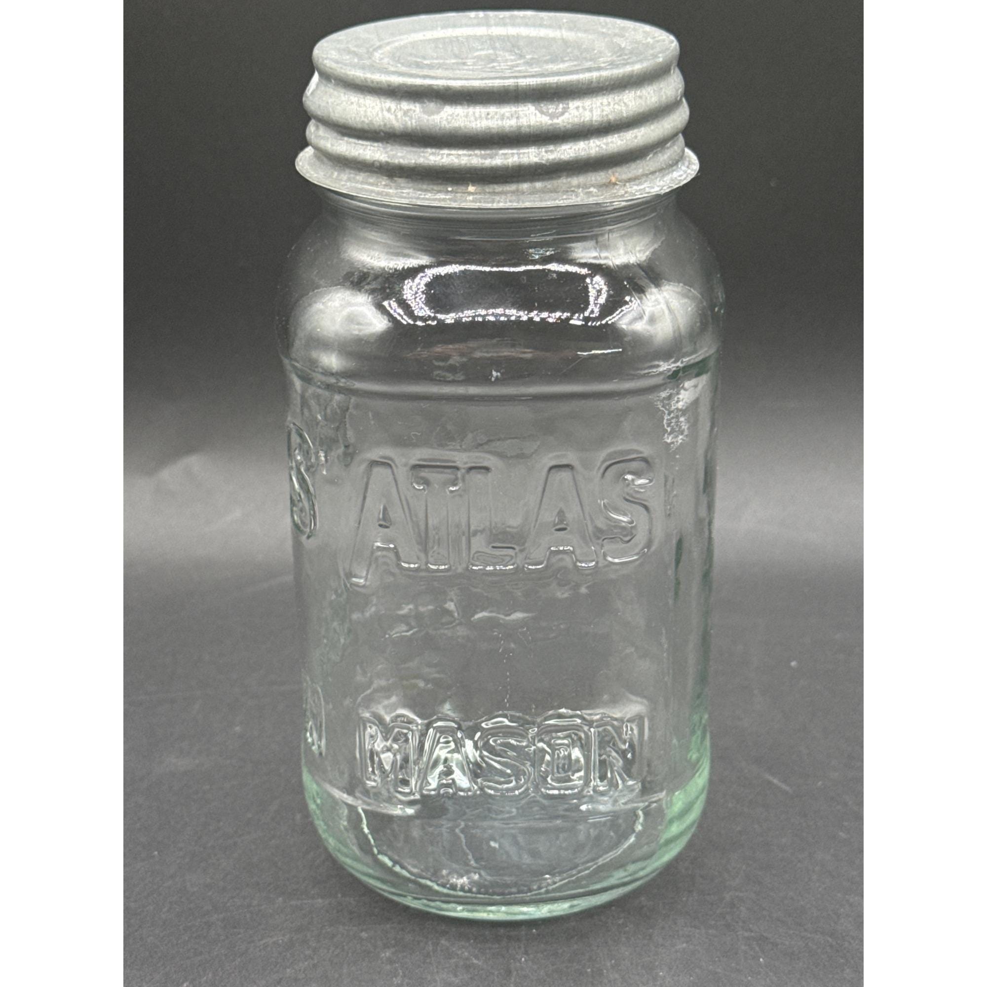 Antique Glass Jar With Zinc Lid - Etsy