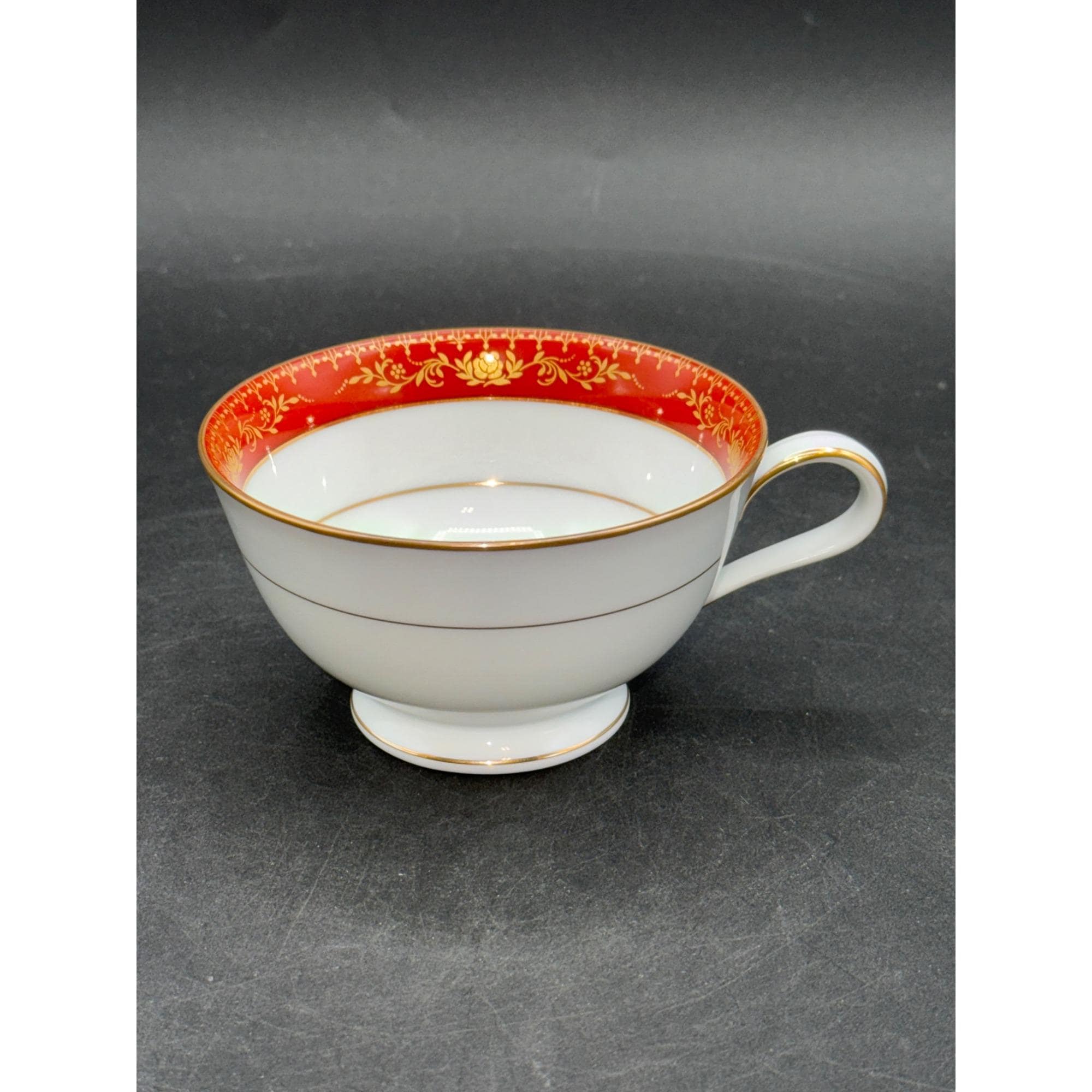 Vintage Noritake Goldhill 6613 Tea Cup Red & Gold Floral Rim