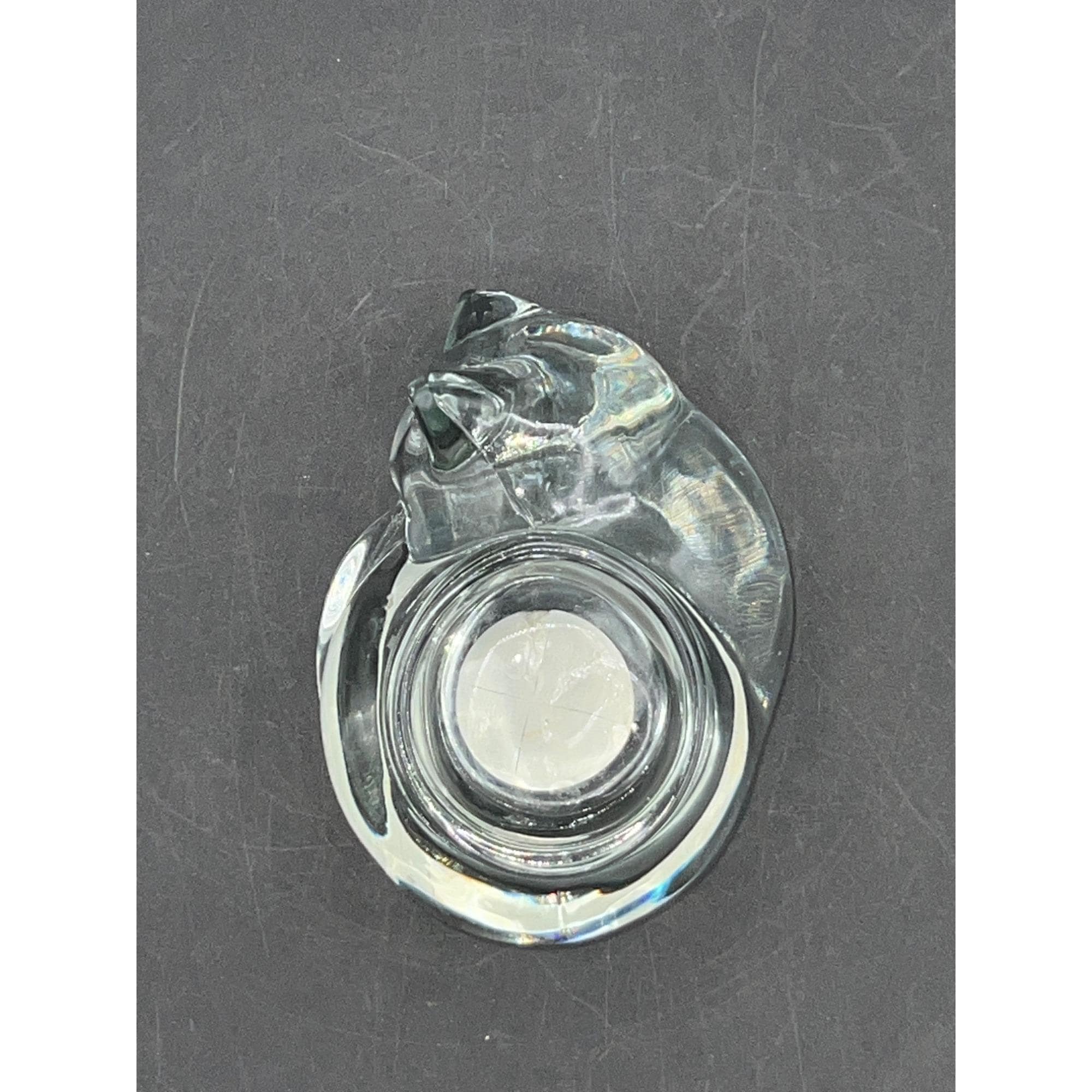 インディアナグラス社製 猫型クリスタルガラスキャンドルホルダー