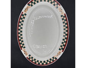 Betty Crocker Country Inn Collection Ovalt serveringsfat 28,5 cm x 21,5 cm stengods, mikrovågs- och diskmaskinssäker