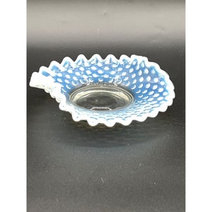 Fenton Mondstein Opalescent Ruffled Hobnail Dish