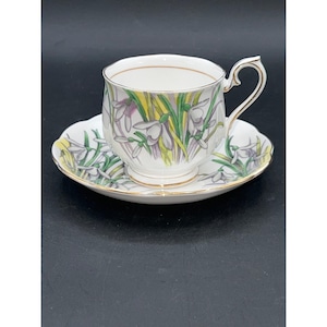 Royal Albert Bone China Snowdrop Tea Cup & Saucer Set Made in England