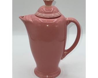 Dusty Rose Pink Homer Laughlin Retired Fiesta Ware Covered Coffee Server w/ lid