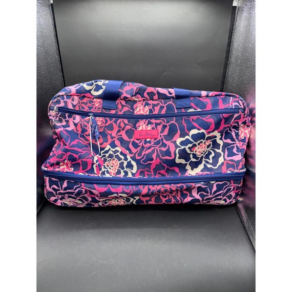 Vera Bradley Blue & Pink Floral Convertible Rolling Duffel Bag