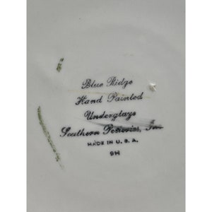 Assiette de 10,25 po. vintage Blue Ridge Southern Potters, Cherry Coke design image 3