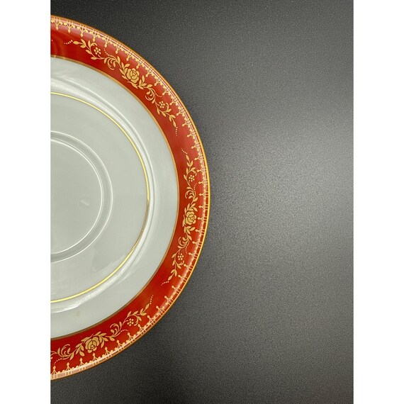 Vintage Noritake Goldhill 6613 Saucer Red & Gold Floral Pattern